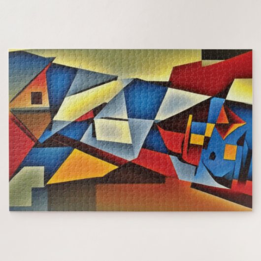 抽象芸術キュービストポートレートジグソーパズル ジグソーパズル (横)