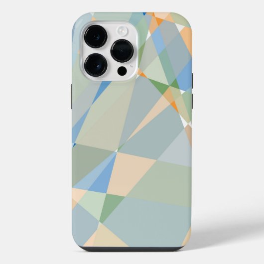 抽象芸術キュービズムのモザイクパターン iPhoneケース (裏面)