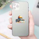 抽象芸術キュービズムAqsaパレスチナカラフルアートワーク シール (スマートフォン)