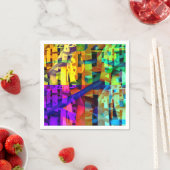 抽象芸術キューブ スタンダードカクテルナプキン (インサイチュ)