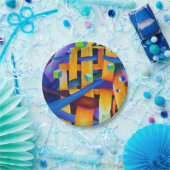 抽象芸術キューブ ペーパープレート (パーティー)