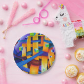 抽象芸術キューブ ペーパープレート (パーティー)