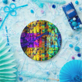 抽象芸術キューブ ペーパープレート (パーティー)