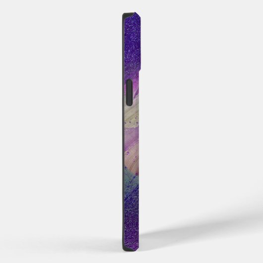 抽象芸術キラキラ輝くネオンマゼンタの名前とイニシャル Case-Mate iPhoneケース (裏面 / 右)