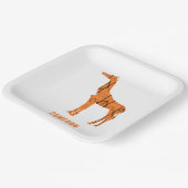 抽象芸術キリンのシルエットモノグラム ペーパープレート (傾斜あり)