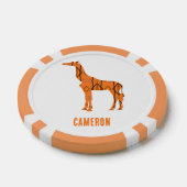 抽象芸術キリンのシルエットモノグラム ポーカーチップ (シングル)