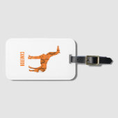 抽象芸術キリンのシルエットモノグラム ラゲッジタグ (正面横)