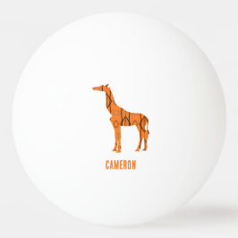 抽象芸術キリンのシルエットモノグラム 卓球ボール