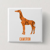 抽象芸術キリンのシルエットモノグラム 缶バッジ (正面)