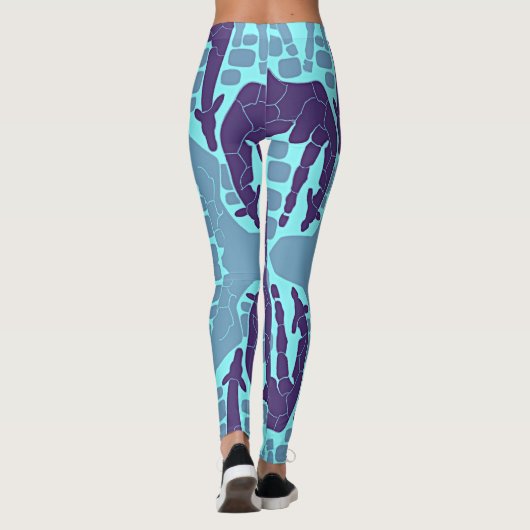 抽象芸術キリン模様 レギンス (裏面)