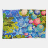 抽象芸術キルトパターン キッチンタオル (横)