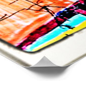 抽象芸術ギタリストスケッチ ポスター (角)