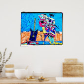 抽象芸術ギタリストスケッチ ポスター (キッチン)