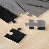 抽象芸術ギタリスト白黒 ジグソーパズル (側面)