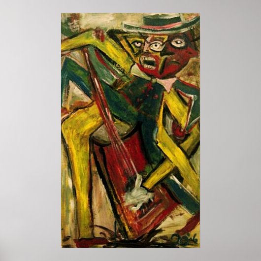 抽象芸術ギタリストIV ポスター (正面)