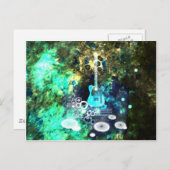 抽象芸術ギターアート ポストカード (正面/裏面)