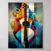抽象芸術ギターアート – 幾何学音楽デザイン ポスター (正面)
