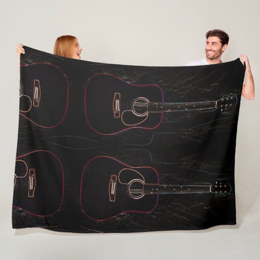 抽象芸術ギター フリースブランケット (インサイチュ)