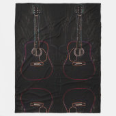 抽象芸術ギター フリースブランケット (正面)