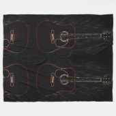 抽象芸術ギター フリースブランケット (正面(横))