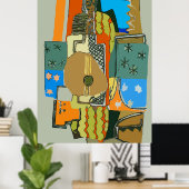 抽象芸術ギター ポスター (ホームオフィス)