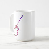 抽象芸術ギター – ミニマリストラインアート コーヒーマグカップ (正面左)