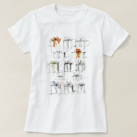 抽象芸術ギフトボックスパターン Tシャツ (デザイン正面)