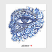 抽象芸術ギリシャの邪悪な目とギリシャの鍵 シール (シート)