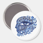 抽象芸術ギリシャの邪悪な目とギリシャの鍵 マグネット (正面/裏面)
