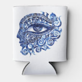 抽象芸術ギリシャの邪悪な目とギリシャの鍵 缶クーラー (正面)