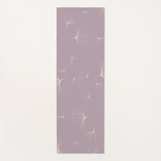 抽象芸術ギンゴビロバ植物性バラ金ゴールド ヨガマット (正面)