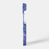 抽象芸術クジャクの色で大混乱 iPhoneケース (左側面)