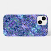 抽象芸術クジャクの色で大混乱 iPhoneケース (裏面横)