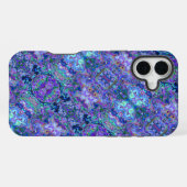 抽象芸術クジャクの色で大混乱 iPhoneケース (裏面横)