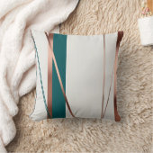 抽象芸術クッションアクセント付き銅ティール（緑がかった色） クッション (ブランケット)