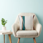 抽象芸術クッションアクセント付き銅ティール（緑がかった色） クッション (椅子)