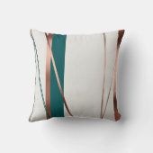 抽象芸術クッションアクセント付き銅ティール（緑がかった色） クッション (裏面)