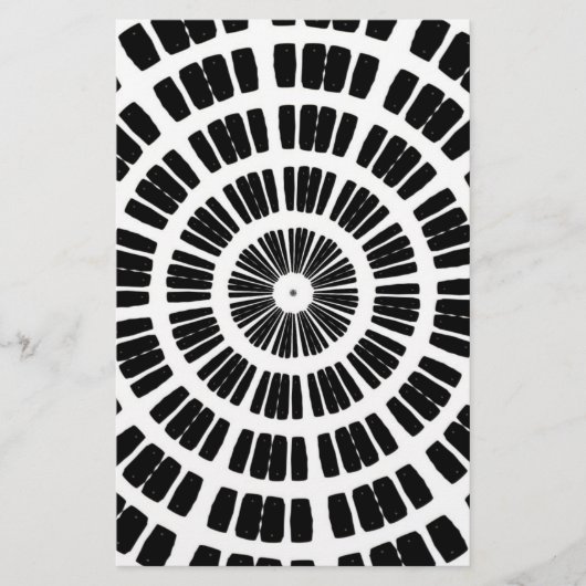 抽象芸術クモのウェブ同心円状パターン 便箋 (正面)