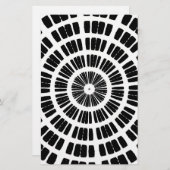 抽象芸術クモのウェブ同心円状パターン 便箋 (正面/裏面)