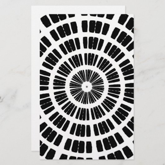 抽象芸術クモのウェブ同心円状パターン 便箋 (正面/裏面)