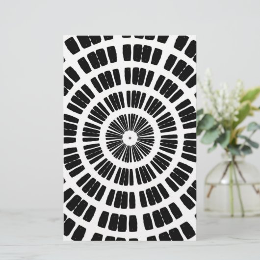 抽象芸術クモのウェブ同心円状パターン 便箋 (スタンド正面)