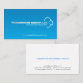 抽象芸術クラウドロゴ（青いグラデーションの名刺） 名刺 (正面/裏面)