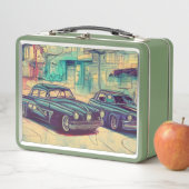 抽象芸術クラシックカー1950年代 メタルランチボックス (インサイチュ)