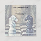 抽象芸術クラシックチェスナイツコーチクラブ スクエア名刺 (裏面)