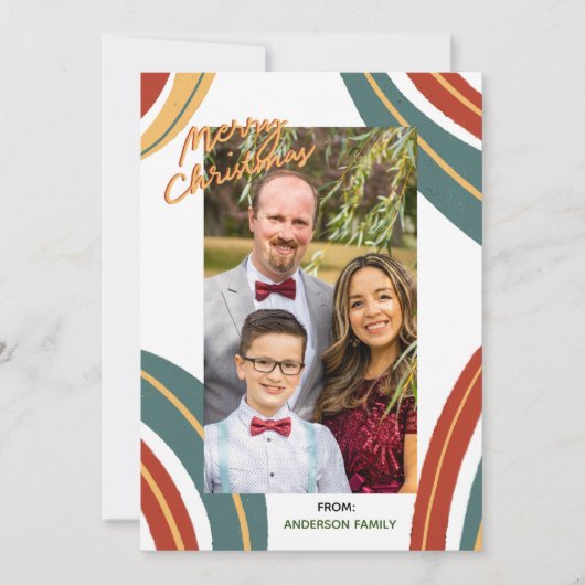 抽象芸術クラシックメリークリスマス シーズンカード (正面)