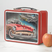 抽象芸術クラシック車1950sメタルランチボックス メタルランチボックス (インサイチュ)