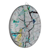 抽象芸術クラック（緑の黄色の青） ダーツボード (正面左)