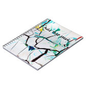 抽象芸術クラック(緑の黄色の青) ノートブック (左側)