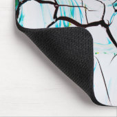 抽象芸術クラック（緑の黄色の青） マウスパッド (コーナー)