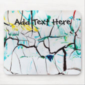 抽象芸術クラック（緑の黄色の青） マウスパッド (正面)